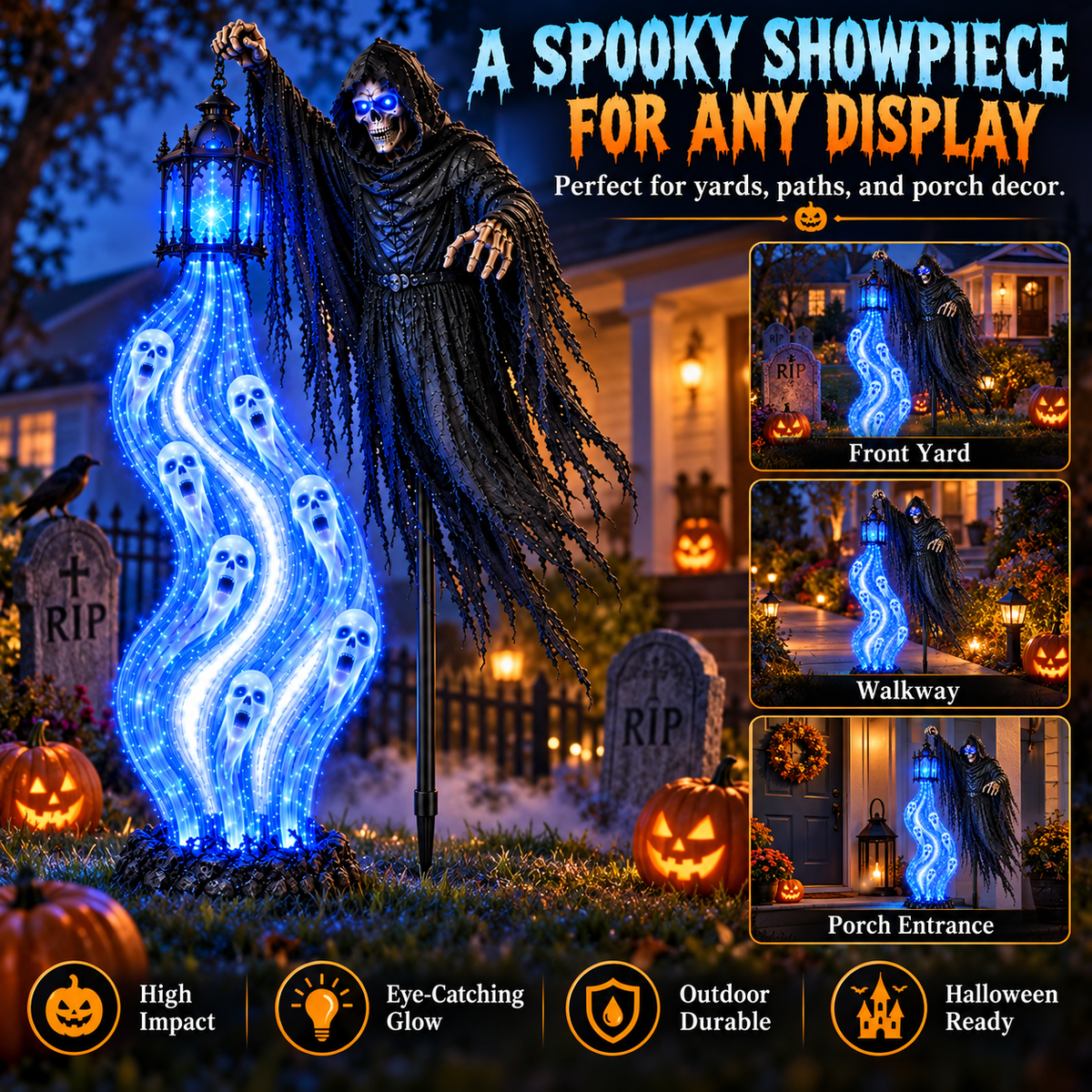 π₯ Limited Halloween Deal β Solar Reaper Soul Lantern Yard Display