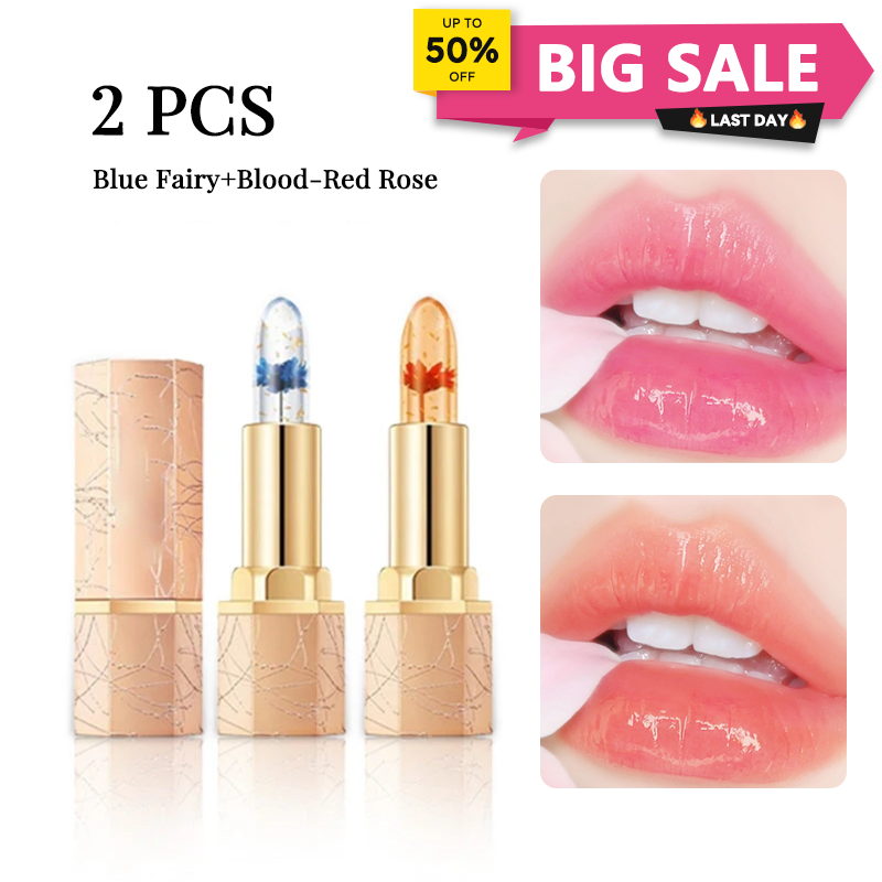 BUY 1 GET 1 FREE JUST $9.99 EACH👄Crystal Flower Temperature Color Change Jelly Lipstick