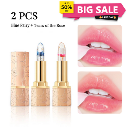 BUY 1 GET 1 FREE JUST $9.99 EACH👄Crystal Flower Temperature Color Change Jelly Lipstick
