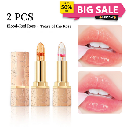 BUY 1 GET 1 FREE JUST $9.99 EACH👄Crystal Flower Temperature Color Change Jelly Lipstick