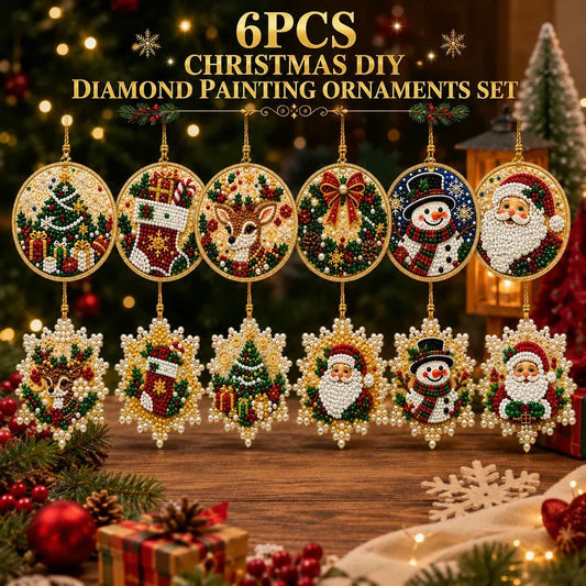 🎄 DIY Christmas Diamond Art Ornament Set ✨ Create Your Own Holiday Magic