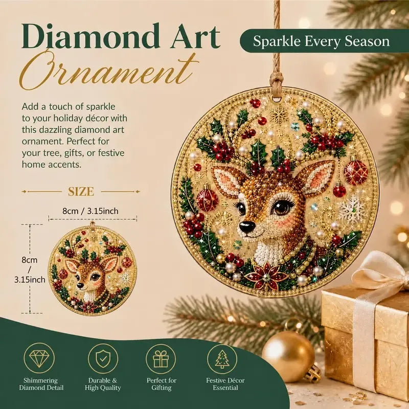 🎄 DIY Christmas Diamond Art Ornament Set ✨ Create Your Own Holiday Magic