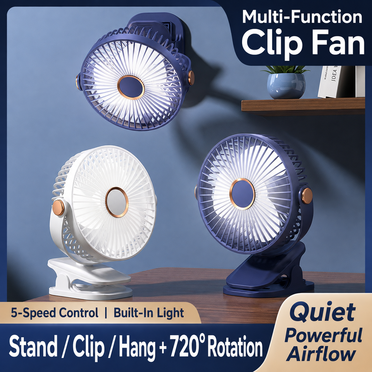 Portable Clip-On Desk Fan