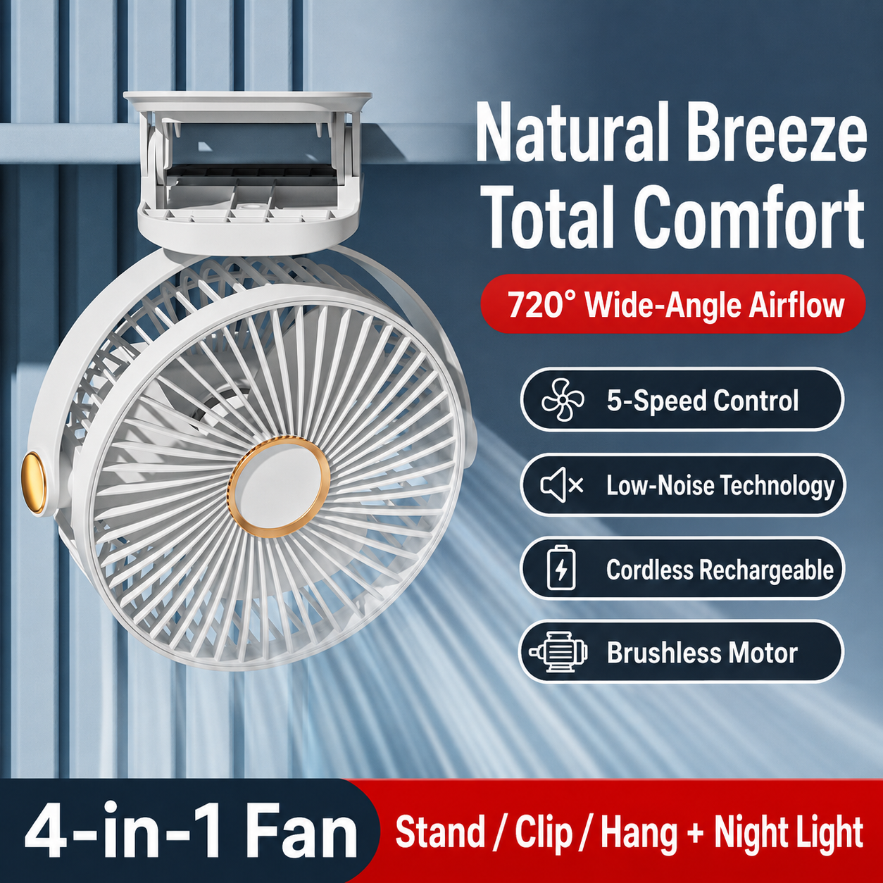 Portable Clip-On Desk Fan