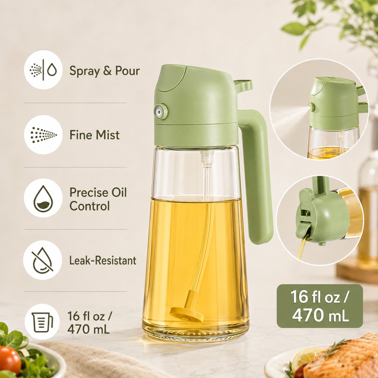 2-in-1 Oil Sprayer & Dispenser