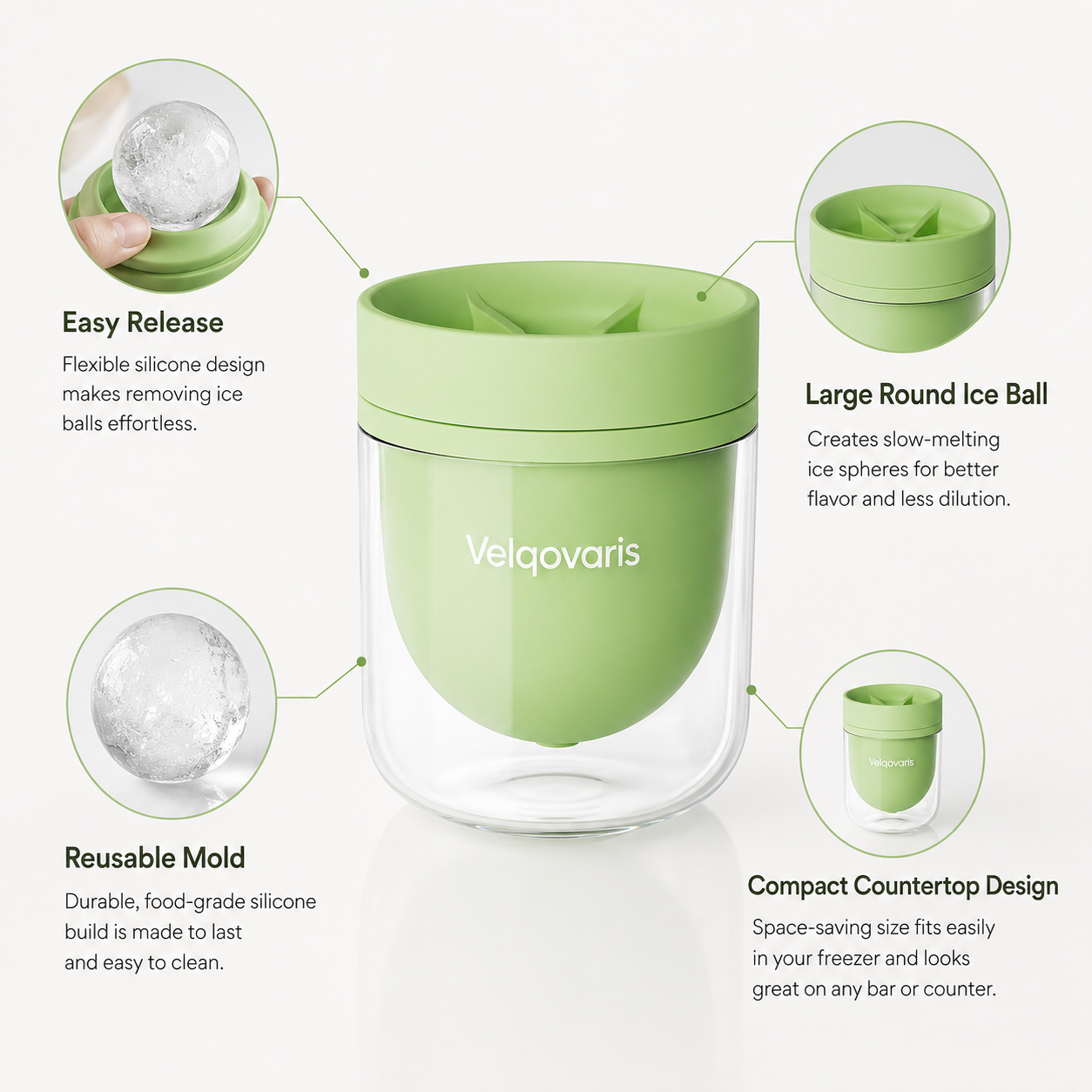 Velqovaris™ Ice Ball Mold