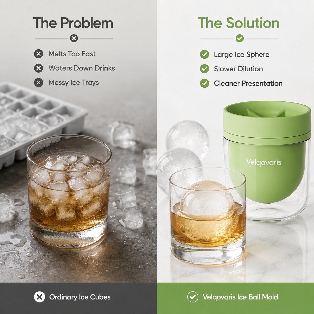 Velqovaris™ Ice Ball Mold