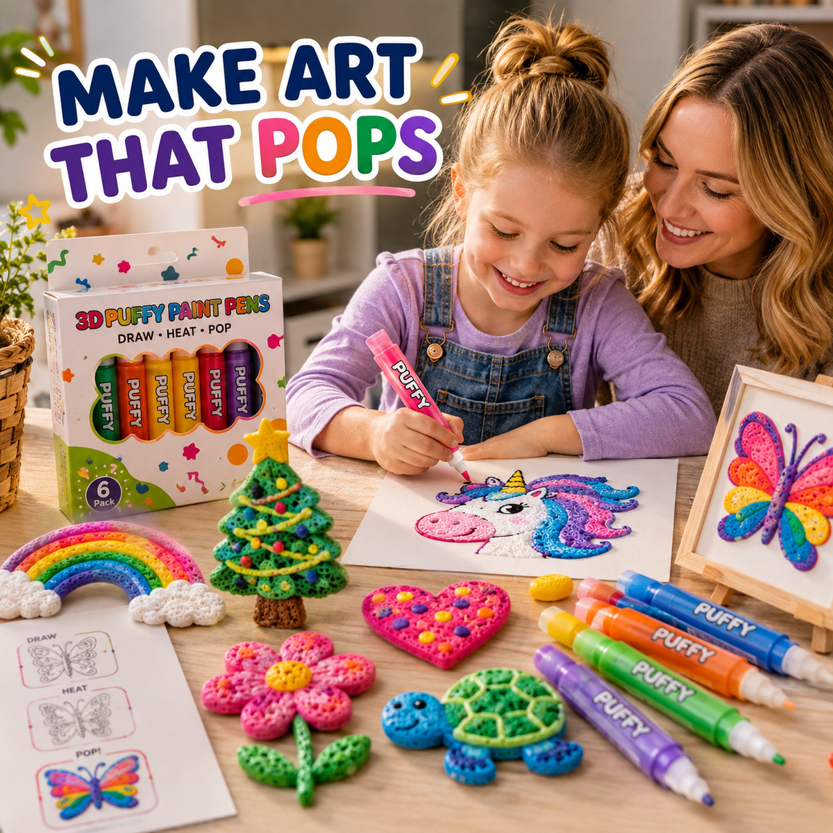 🔥 Last Chance — Buy 1 Get 1 FREE 🔥 3D Puffy Paint Pens – Turn Simple Drawings Into Raised, Touchable Art ✨