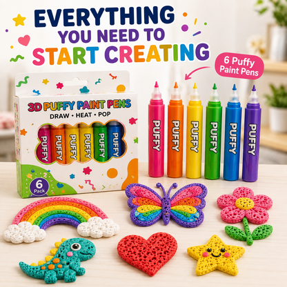 🔥 Last Chance — Buy 1 Get 1 FREE 🔥 3D Puffy Paint Pens – Turn Simple Drawings Into Raised, Touchable Art ✨