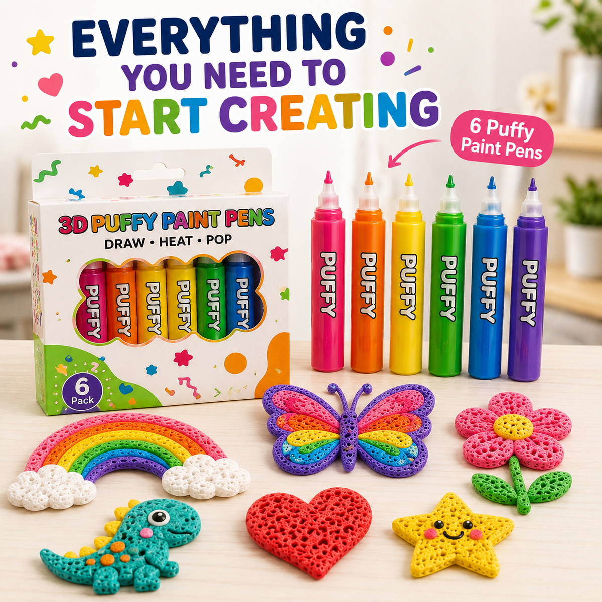 🔥 Last Chance — Buy 1 Get 1 FREE 🔥 3D Puffy Paint Pens – Turn Simple Drawings Into Raised, Touchable Art