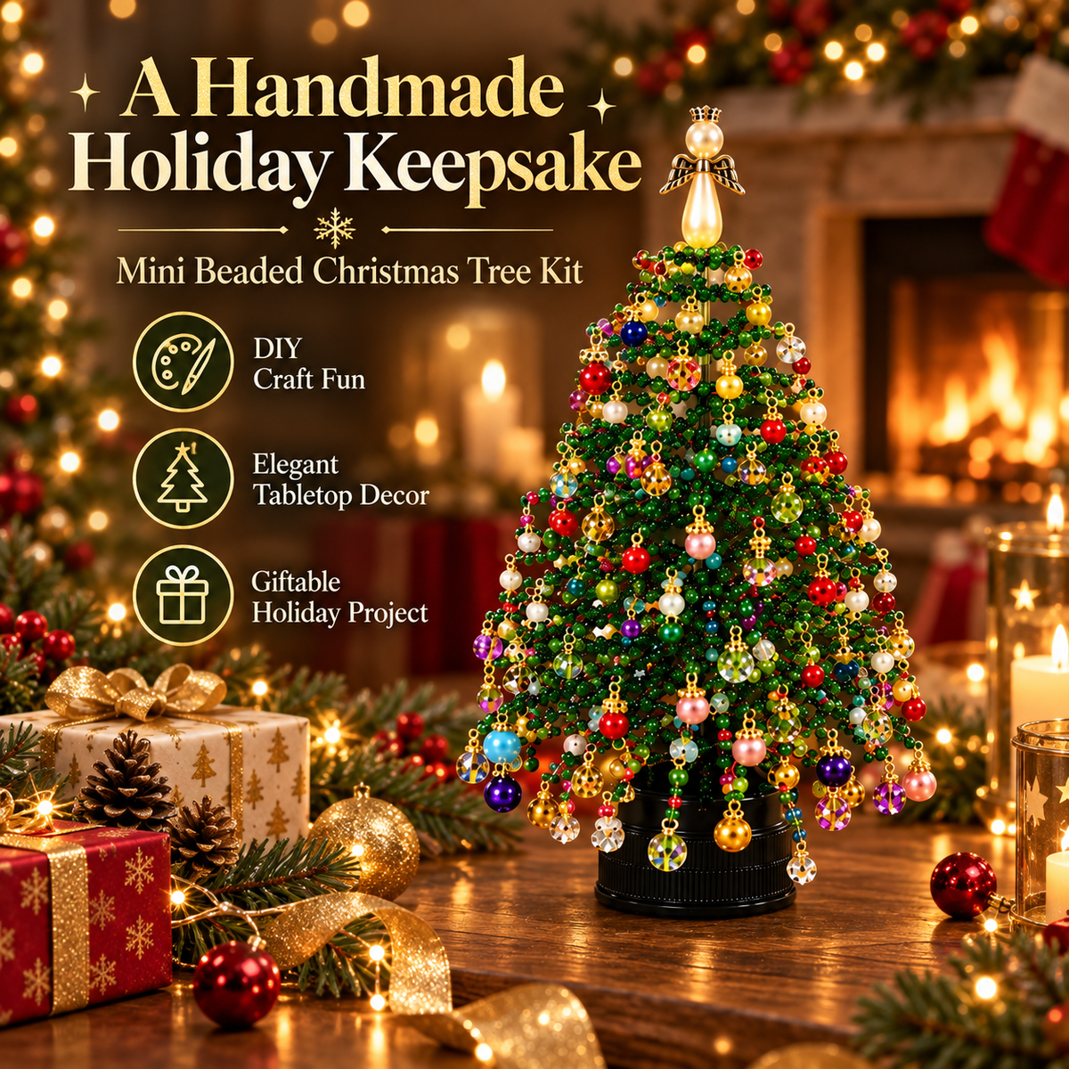 🎄DIY Beaded ChristmasTree Kit- 🎅Create Your OwnSparkling Holiday Decoration