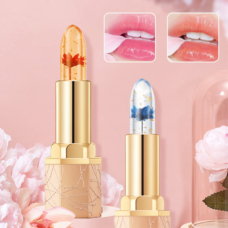 BUY 1 GET 1 FREE JUST $9.99 EACH👄Crystal Flower Temperature Color Change Jelly Lipstick