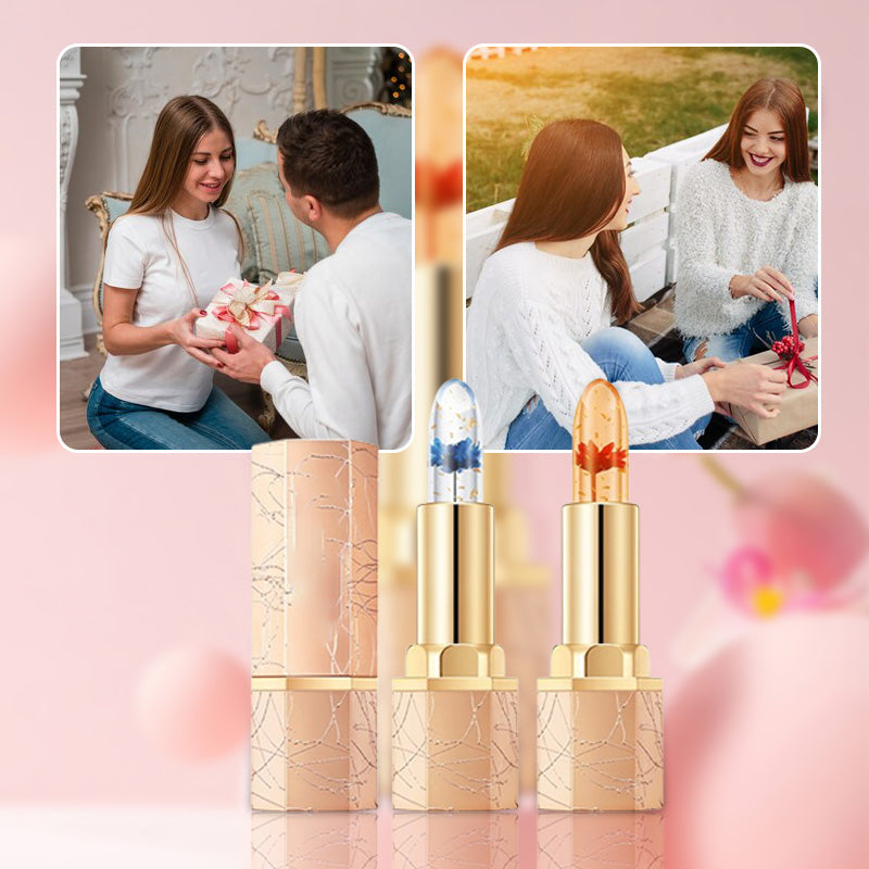BUY 1 GET 1 FREE JUST $9.99 EACH👄Crystal Flower Temperature Color Change Jelly Lipstick